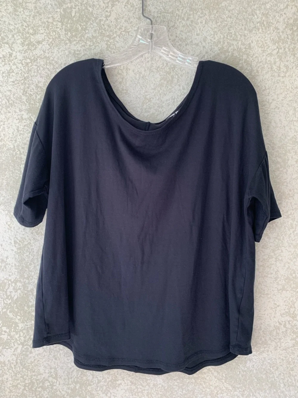 Lands' End Black Relaxed Short Sleeve Scoop Neck Tee 1X